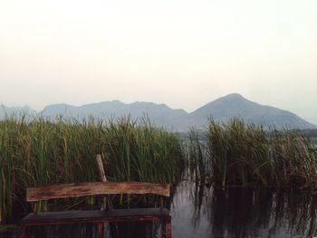 Scenic view of lake and mountains