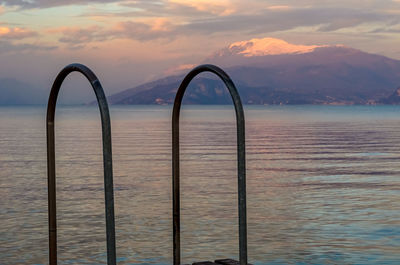 View of sea against sky during sunset