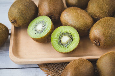 High angle view of fruits on table