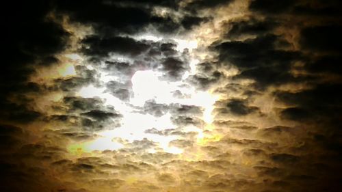 Low angle view of clouds in sky during sunset