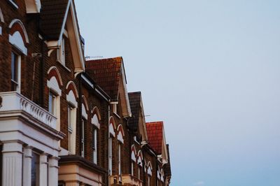 Low angle view of building against clear sky