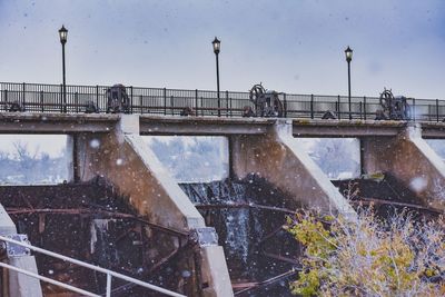 Bridge against sky during winter