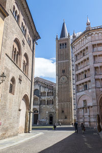 The baptistery and the bell tower of the cathedral of parma