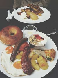 Close-up of food served in plate