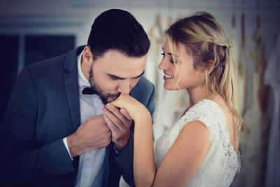 Young couple kissing