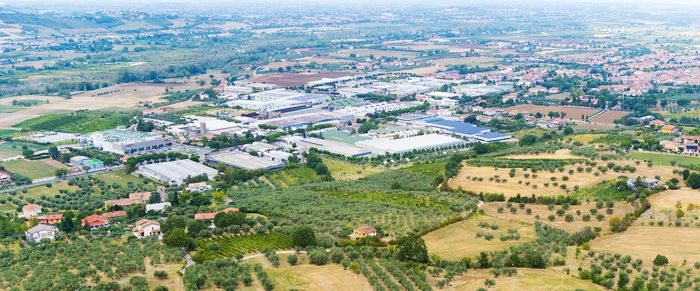 High angle view of cityscape