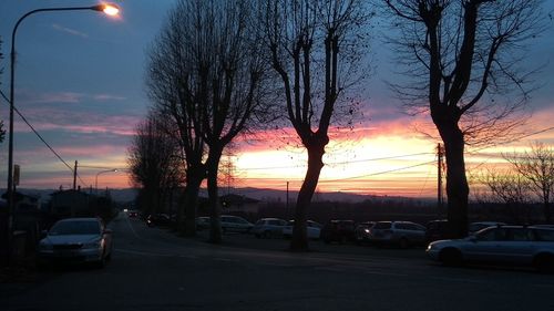 View of road at sunset