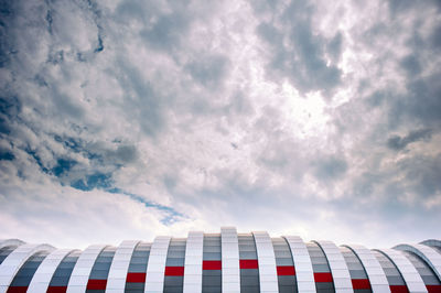Roof of putra heights station against cloudy sky
