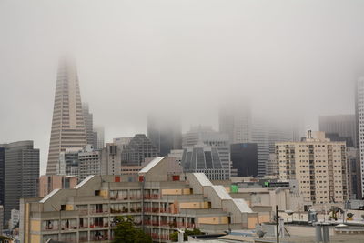 View of skyscrapers in city