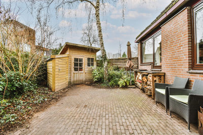 Footpath amidst houses