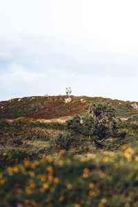 Scenic view of land against sky