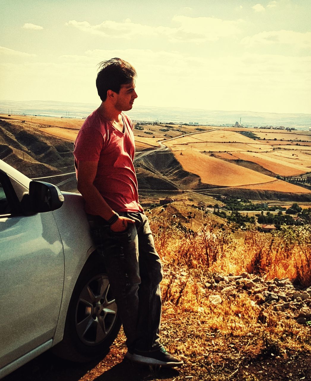 car, one person, beach, travel, only men, sea, vacations, adults only, sunlight, leisure activity, one man only, outdoors, adult, real people, sky, day, men, people, nature