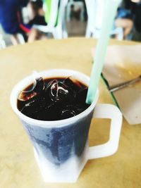 Close-up of drink on table