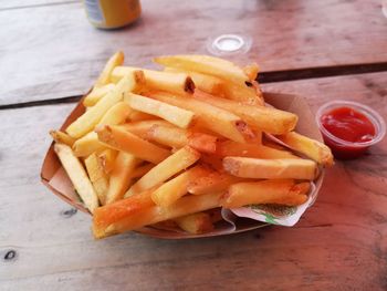 High angle view of vegetables on table