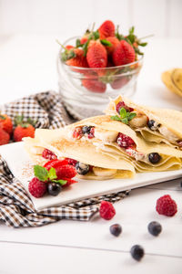 Close-up of dessert served in plate