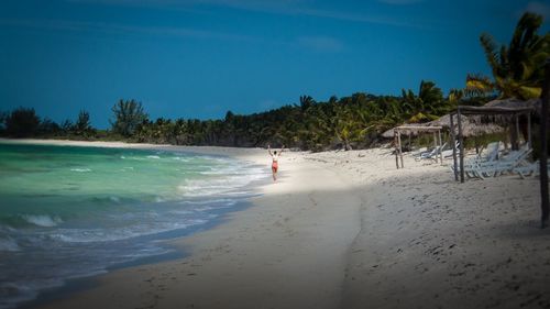 Scenic view of beach against sky