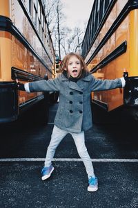 Girl playing outdoors