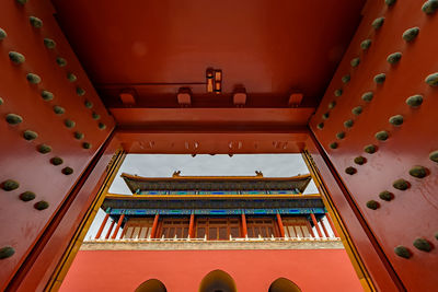 Low angle view of steps in building