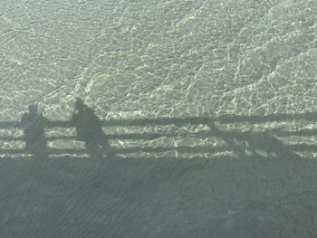 High angle view of people on beach