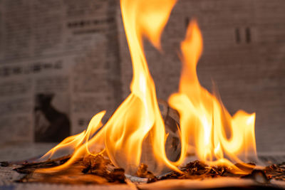 Close-up of fire