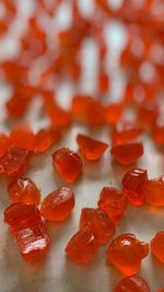 Full frame shot of chopped fruits on table