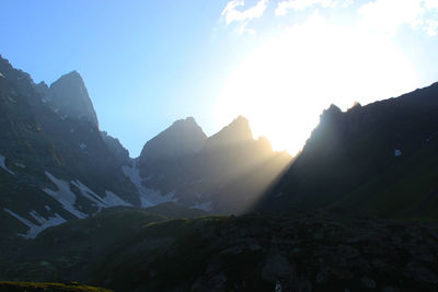 Scenic view of mountains against sky