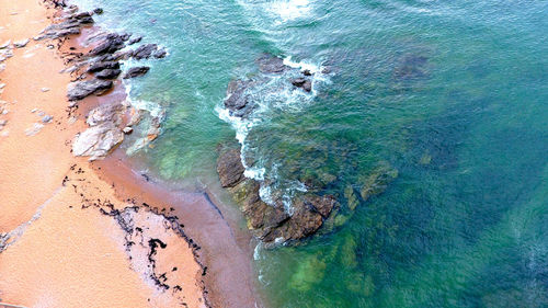 High angle view of beach