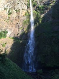View of waterfall in forest