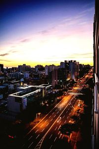 City street at sunset