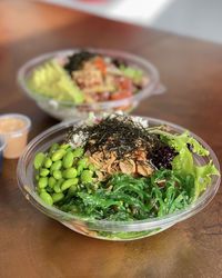 High angle view of food in bowl