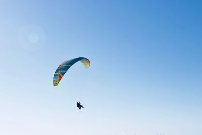 Low angle view of kite flying in sky