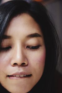 Close-up portrait of a beautiful young woman