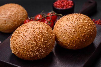 Close-up of food on table