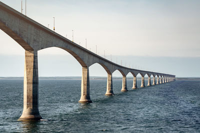 Bridge over sea against sky