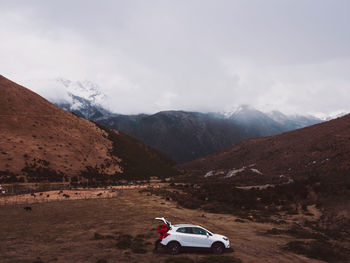 Scenic view of mountain against sky