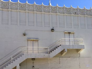 Stairs against built structure