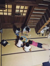 High angle view of people