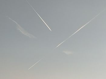 Low angle view of vapor trail in sky