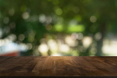 Close-up of wooden table