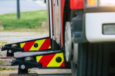 Close-up of toy car