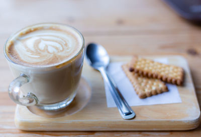 Cup of coffee on table