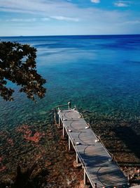 High angle view of sea against sky