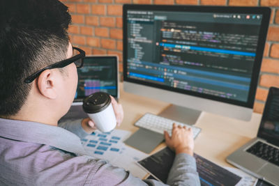 Man working on laptop