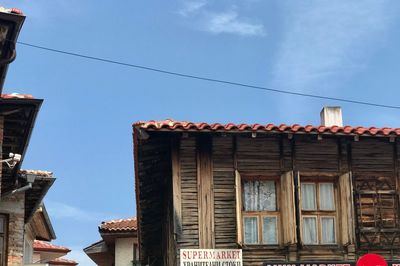 Low angle view of buildings against sky