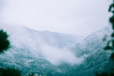 Low angle view of mountains against sky