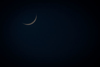 Low angle view of moon in sky at night