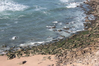 High angle view of beach