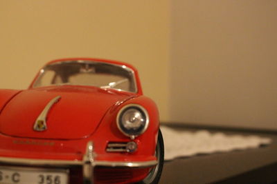 Close-up of toy car