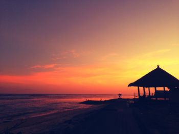 Scenic view of sea at sunset