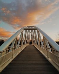 Bridge against sky during sunset